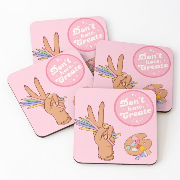 Item preview, “Don't Hate, Create" Sticker Pack 1 - Pink designed and sold by petinmypocket.