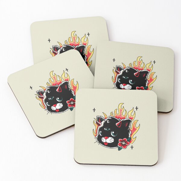 Item preview, Devil Black Cat Tattoo Style designed and sold by Mustard Prophet.