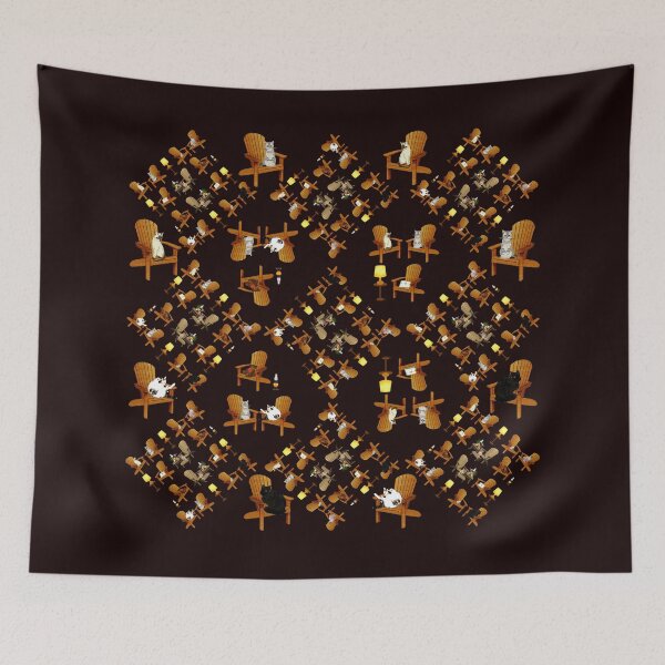 Item preview, Muskoka chairs and cats angled pattern designed and sold by DAscroft.
