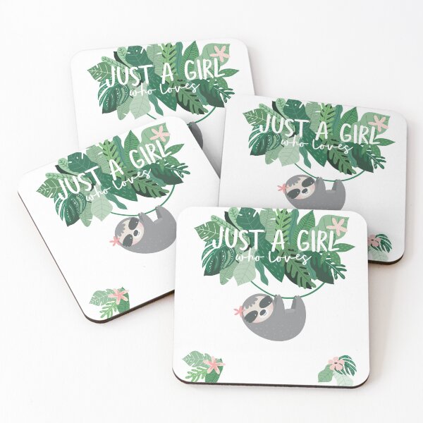 Item preview, just a girl who loves sloths, cute fun sloth design, white text designed and sold by Stacycooke.