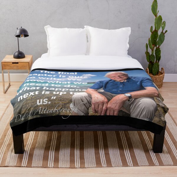 David Attenborough Quote Throw Blanket