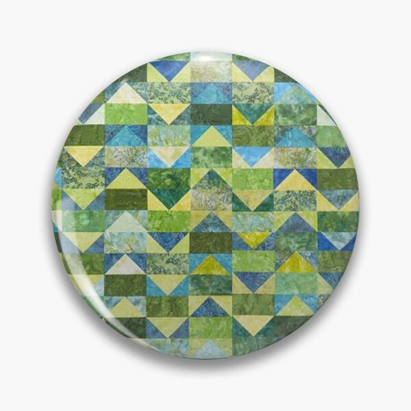 Item preview, Green triangular mosaic quilted patchwork jade green marble veins designed and sold by baligaia.