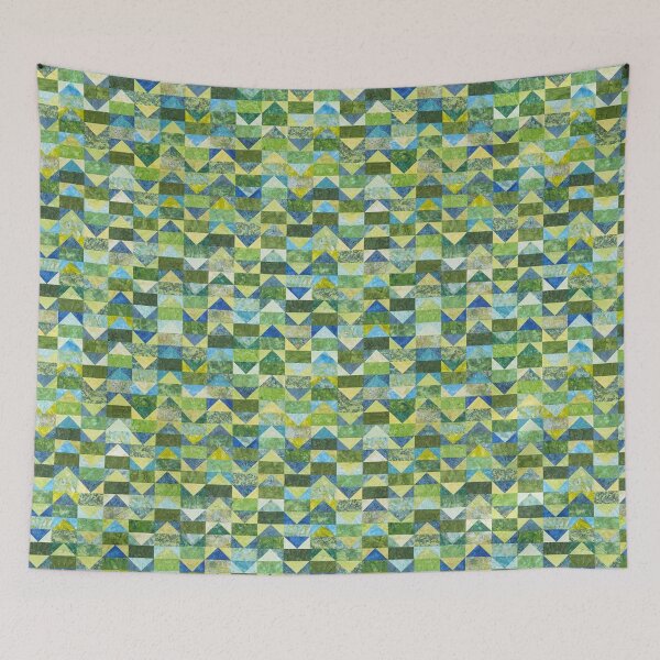 Item preview, Green triangular mosaic quilted patchwork jade green marble veins designed and sold by baligaia.