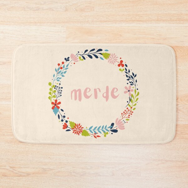 Item preview, MERDE French Swear World Floral Cute Word designed and sold by a-little-ink.