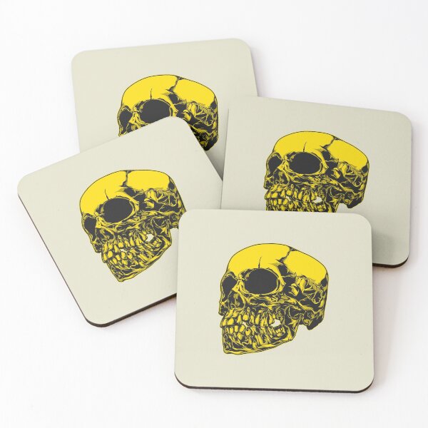 Item preview, Black And Yellow Tattoo Style Skull designed and sold by Mustard Prophet.
