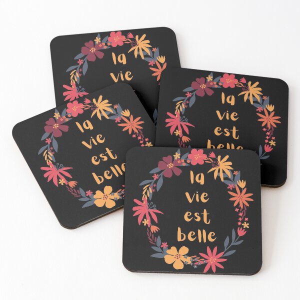 Item preview, LA VIE EST BELLE Life is Beautiful French Language Phrase designed and sold by a-little-ink.