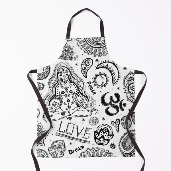 Item preview, Spiritual symbols line art pattern beyond gangster yoga life doodle art designed and sold by baligaia.