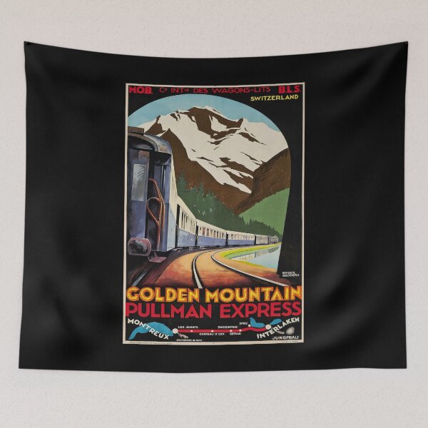 Item preview, retro Golden Mountain designed and sold by CorasPosters.