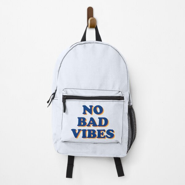Item preview, No Bad Vibes quote in groovy Navy Blue, Orange & Yellow Gradient Font designed and sold by LifeOnGlow.