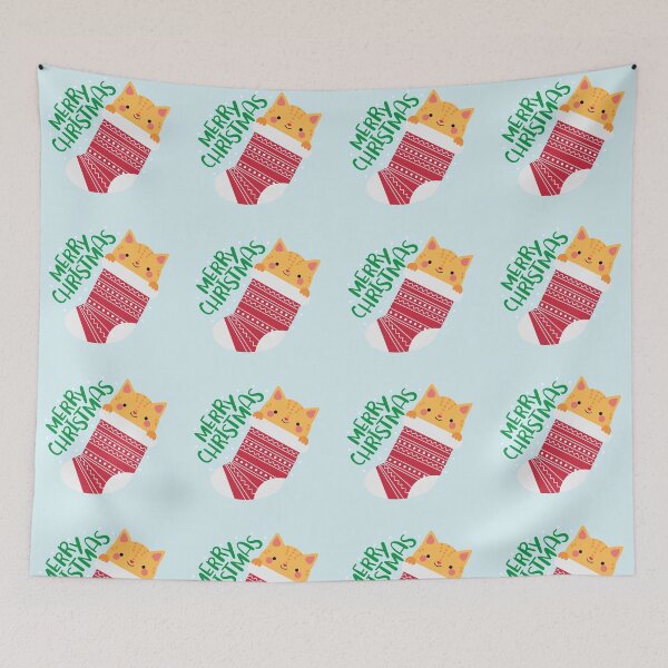 Item preview, Tabby Cat in Christmas Stocking designed and sold by HeraAndKosmos.