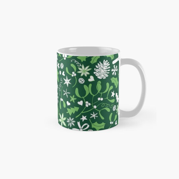 Item preview, Mistletoe and Gingerbread Ditsy - Green and White - Christmas pattern by Cecca Designs designed and sold by Cecca-Designs.