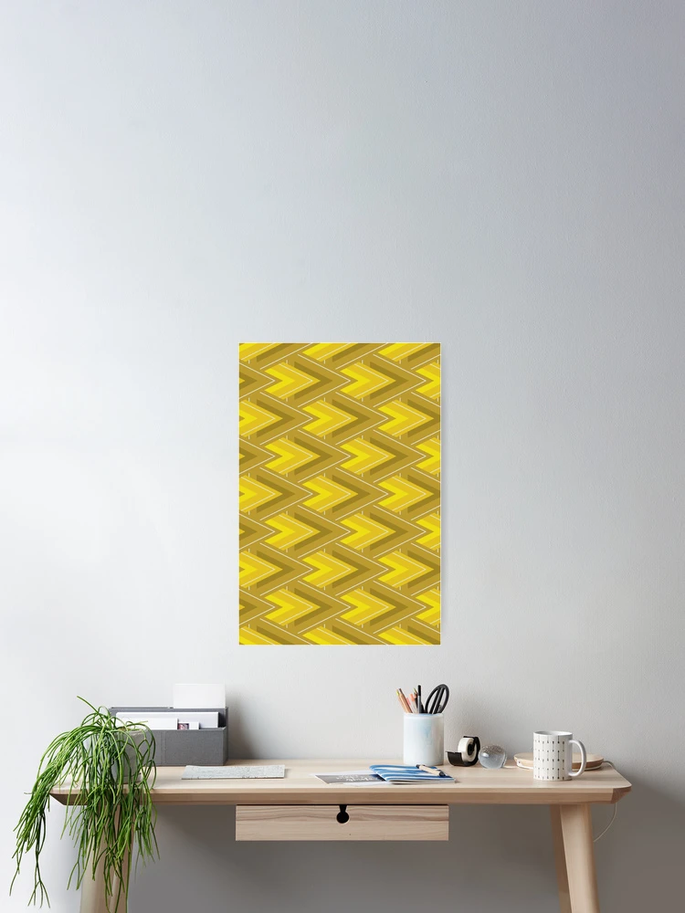 Thumbnail 2 of 3, Poster, Moving Forward Geometric Pattern – Yellow designed and sold by RoguePatterns.