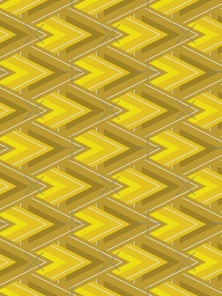 Thumbnail 3 of 3, Scarf, Moving Forward Geometric Pattern – Yellow designed and sold by RoguePatterns.