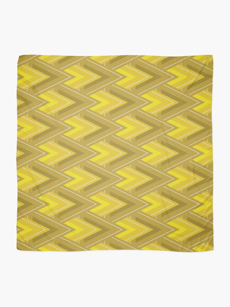Thumbnail 2 of 3, Scarf, Moving Forward Geometric Pattern – Yellow designed and sold by RoguePatterns.