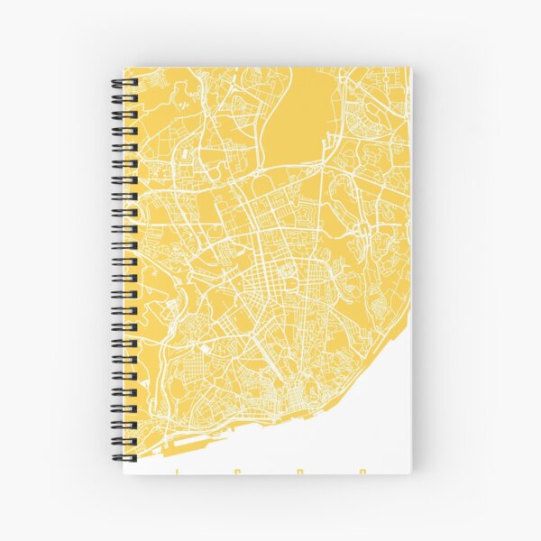 Aperçu de l'œuvre Lisbon map yellow créée et vendue par mapsart.