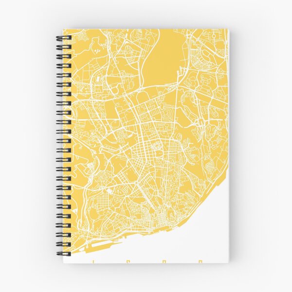 Item preview, Lisbon map yellow designed and sold by mapsart.