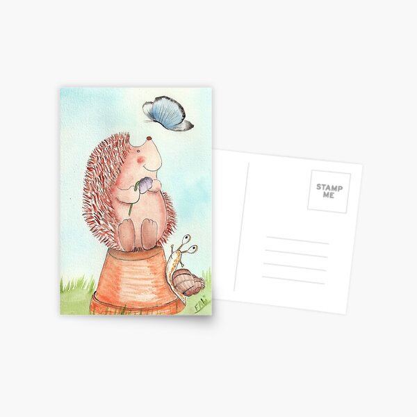 Item preview, Hedgehog and butterfly designed and sold by Fabienne Ruiz.