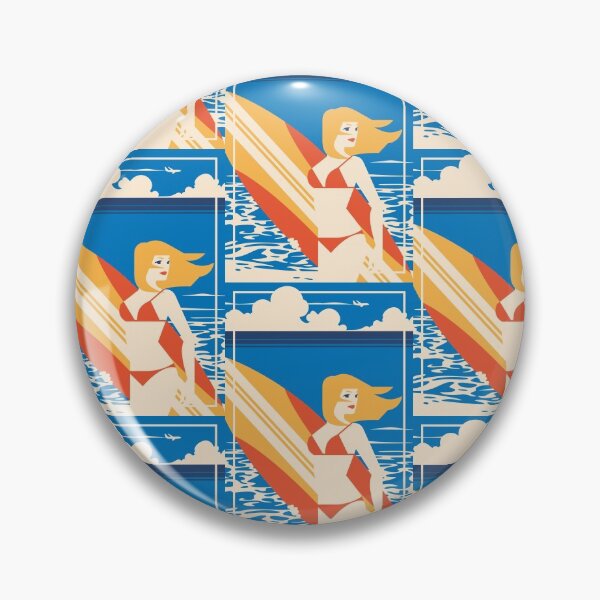 Item preview, Art Deco The Dreamer`s Lover On The Beach Surf Board designed and sold by 108dragons.