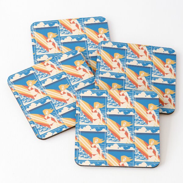 Item preview, Art Deco The Dreamer`s Lover On The Beach Surf Board designed and sold by 108dragons.