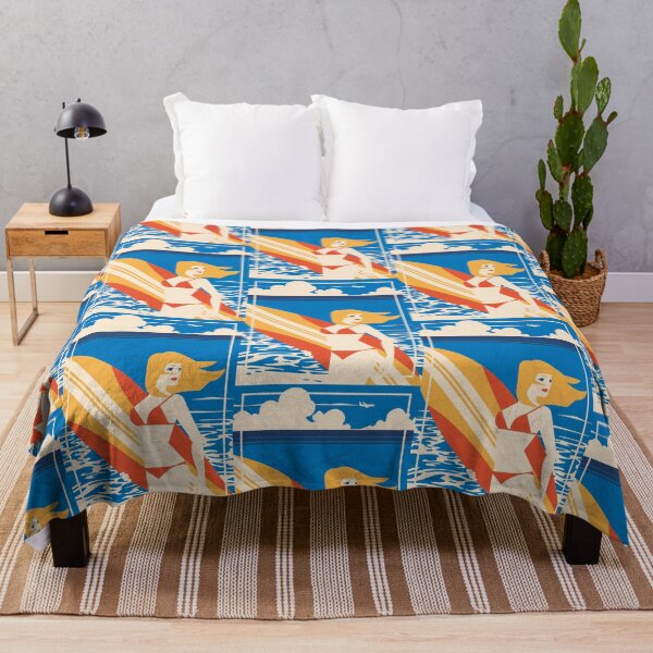 Item preview, Art Deco The Dreamer`s Lover On The Beach Surf Board designed and sold by 108dragons.