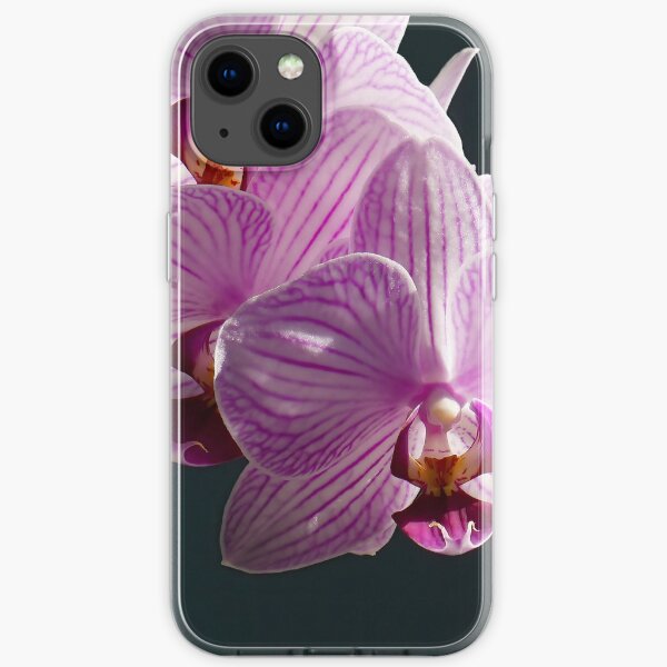 Pink and White Orchids in sunlight iPhone Soft Case