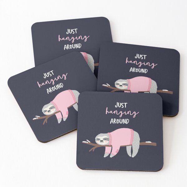Item preview, pink cute sloth hanging around designed and sold by Stacycooke.