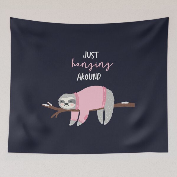 Item preview, pink cute sloth hanging around designed and sold by Stacycooke.