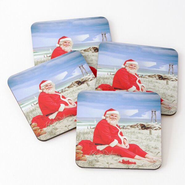 Item preview, Santa at the Beach Christmas landscape painting designed and sold by Gordon Nelson.