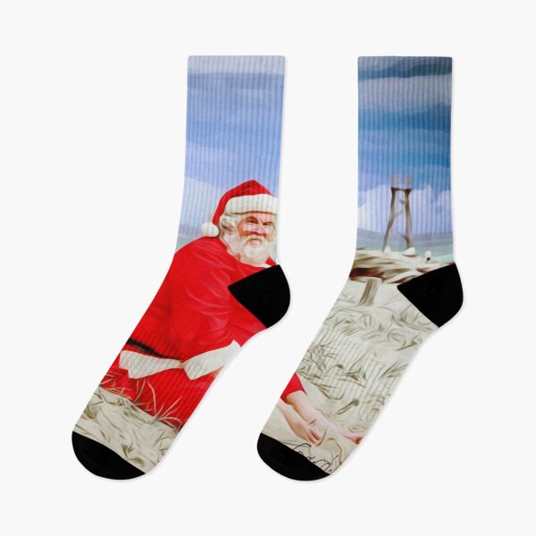 Item preview, Santa at the Beach Christmas landscape painting designed and sold by Gordon Nelson.