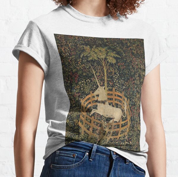 The Unicorn Tapestry (The Unicorn is in Captivity and No Longer Dead) Classic T-Shirt