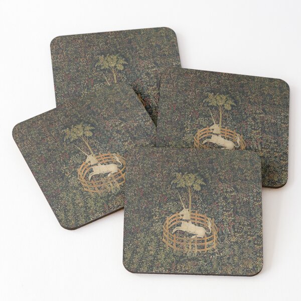 The Unicorn Tapestry (The Unicorn is in Captivity and No Longer Dead) Coasters (Set of 4)