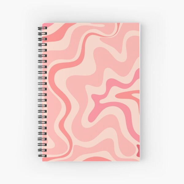 Liquid Swirl Retro Contemporary Abstract in Soft Blush Pink Spiral Notebook