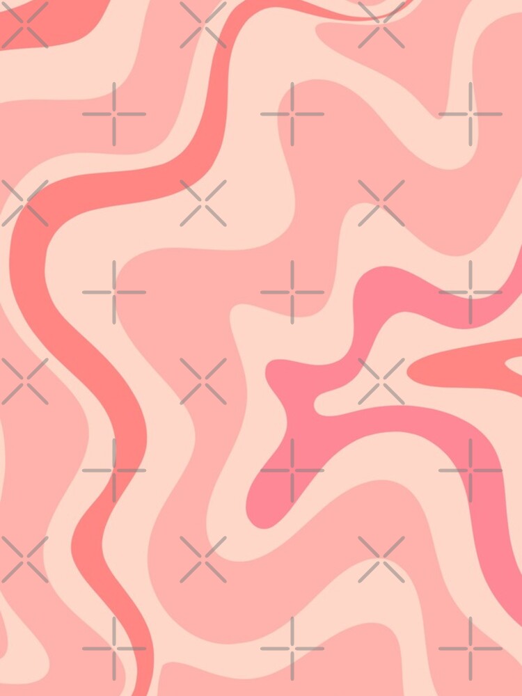 Liquid Swirl Retro Contemporary Abstract in Soft Blush Pink by kierkegaard