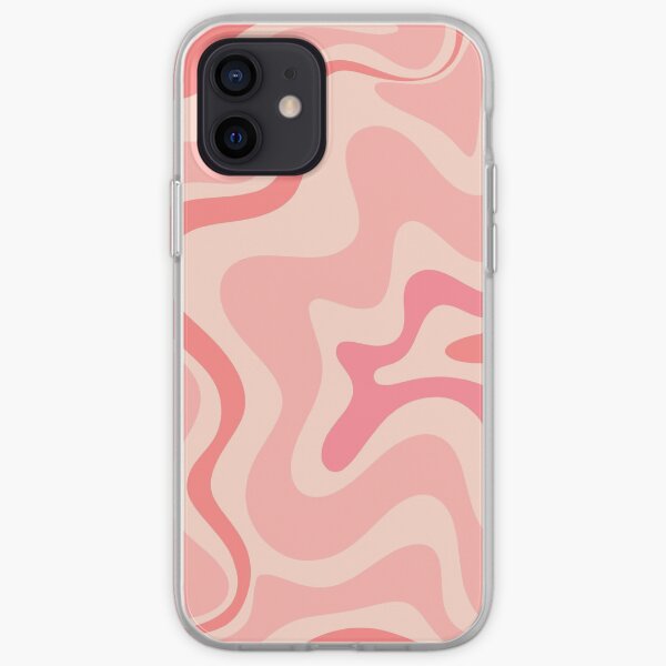 Liquid Swirl Retro Contemporary Abstract in Soft Blush Pink iPhone Soft Case