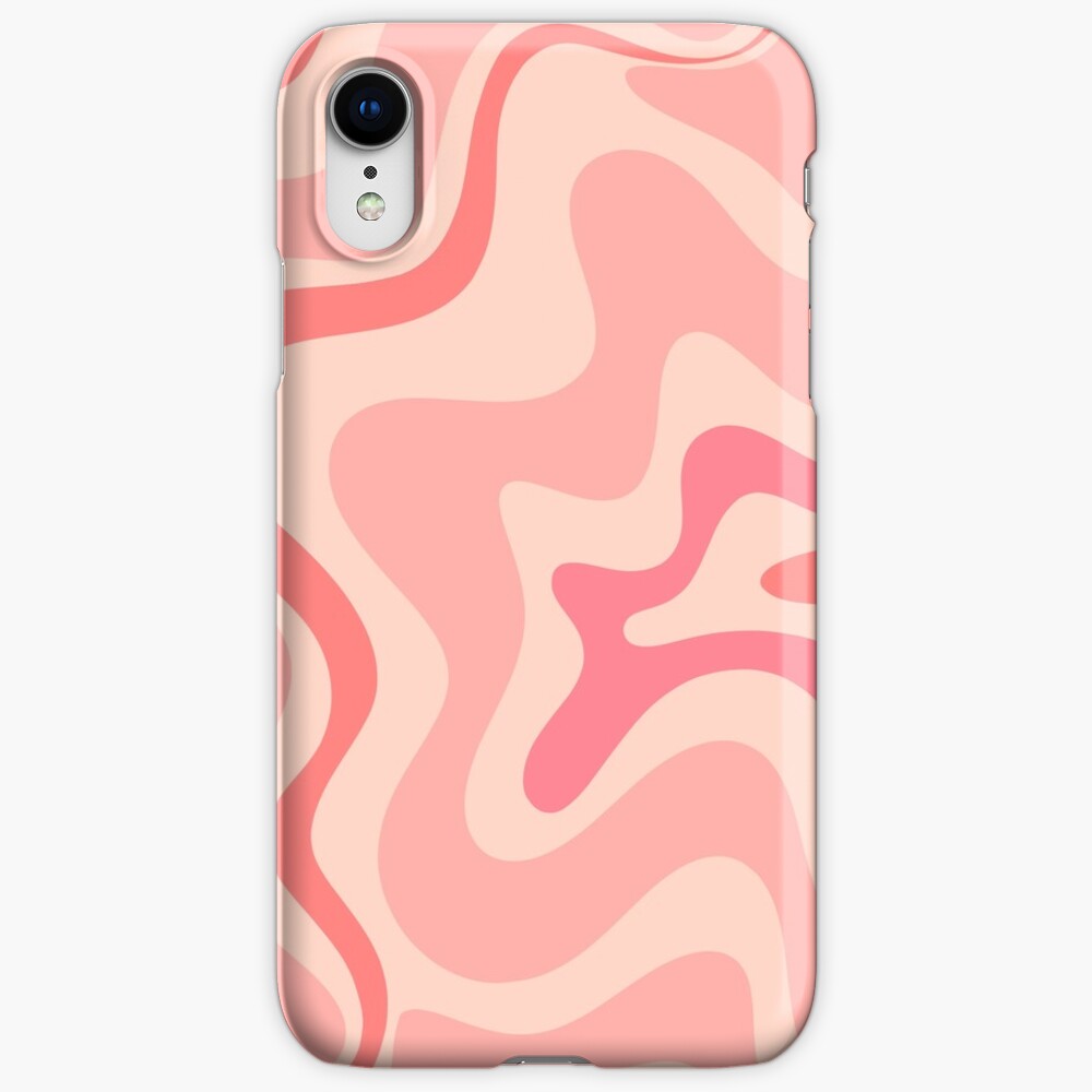"Liquid Swirl Retro Contemporary Abstract in Soft Blush Pink" iPhone