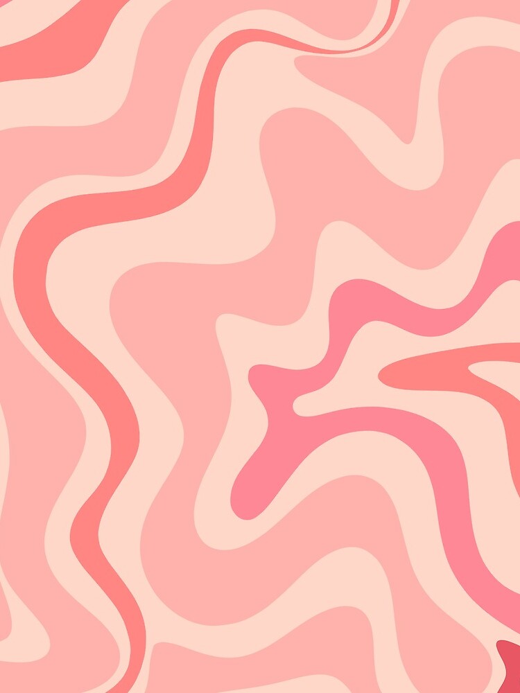 Thumbnail 3 of 3, Drawstring Bag, Liquid Swirl Retro Contemporary Abstract in Soft Blush Pink designed and sold by kierkegaard.