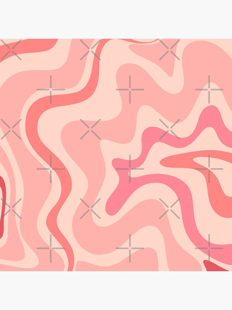 Liquid Swirl Retro Contemporary Abstract in Soft Blush Pink by kierkegaard