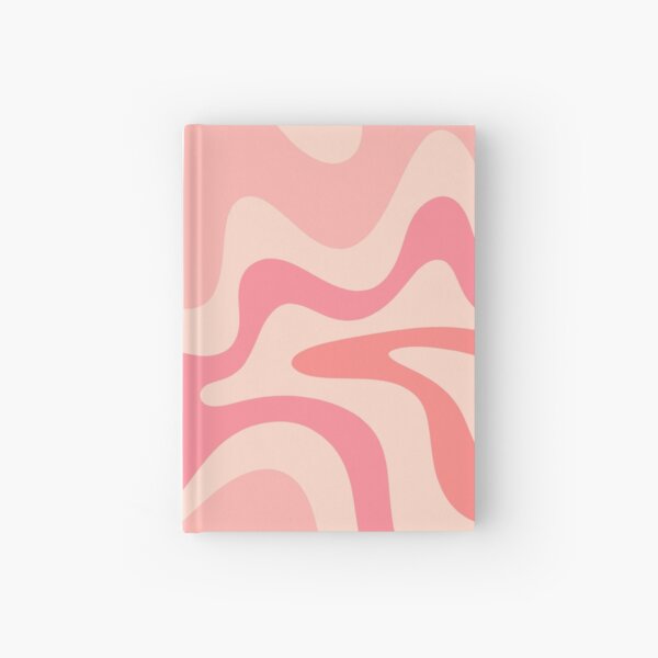 Liquid Swirl Retro Contemporary Abstract in Soft Blush Pink Hardcover Journal