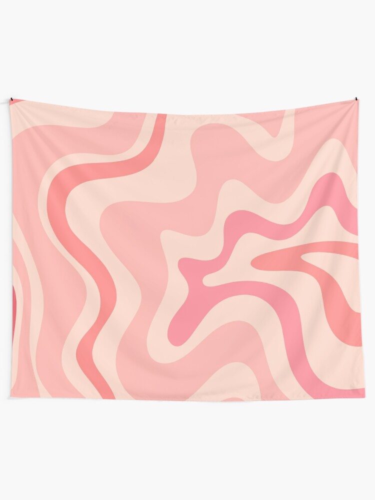 Discover Liquid Swirl Retro Contemporary Abstract in Soft Blush Pink | Tapestry