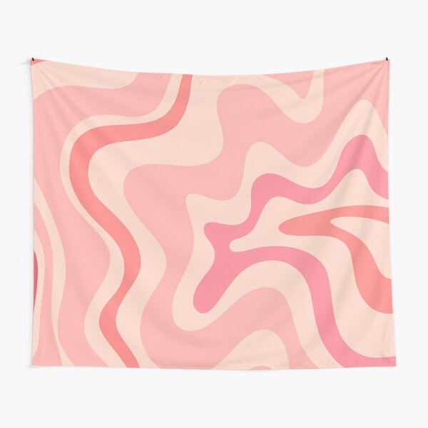 Disover Liquid Swirl Retro Contemporary Abstract in Soft Blush Pink | Tapestry