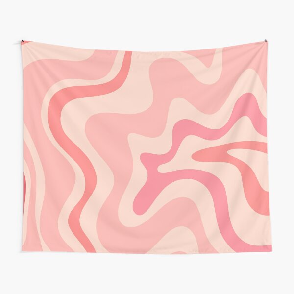 Discover Liquid Swirl Retro Contemporary Abstract in Soft Blush Pink | Tapestry