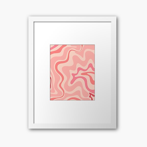 Liquid Swirl Retro Contemporary Abstract in Soft Blush Pink Framed Art Print