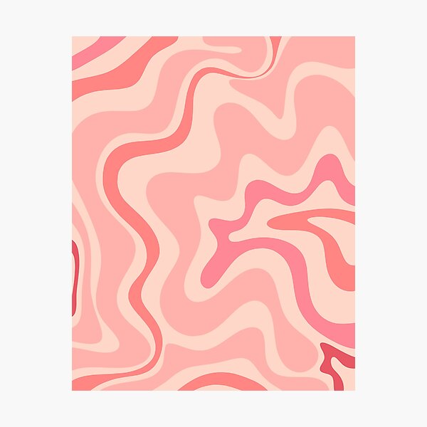 Liquid Swirl Retro Contemporary Abstract in Soft Blush Pink Photographic Print