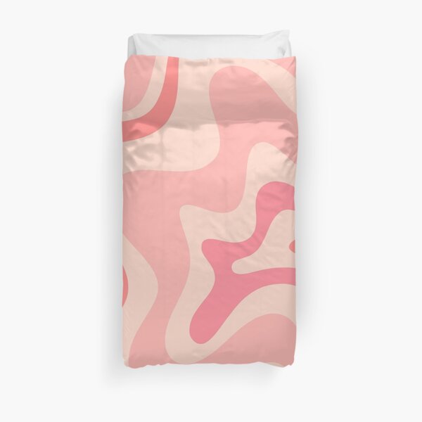 Liquid Swirl Retro Contemporary Abstract in Soft Blush Pink Duvet Cover