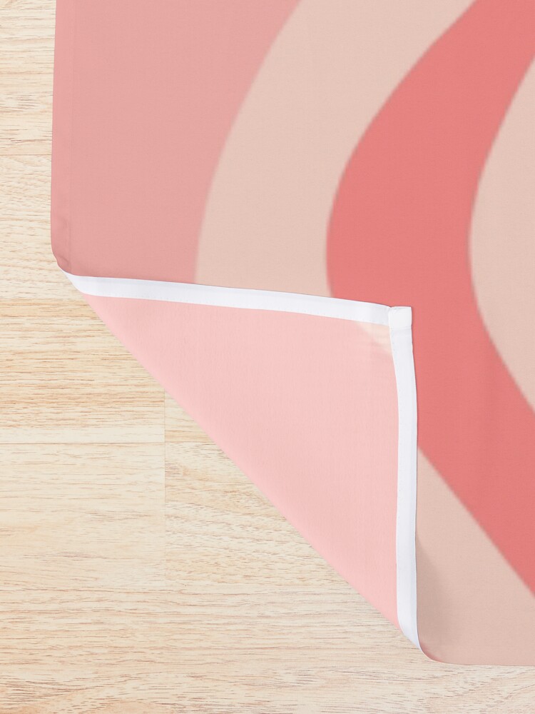 Alternate view of Liquid Swirl Retro Contemporary Abstract in Soft Blush Pink Shower Curtain