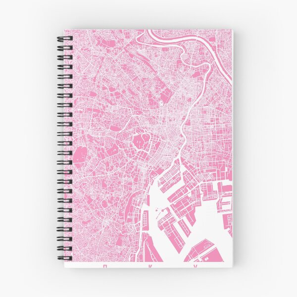 Item preview, Tokyo map pink designed and sold by mapsart.