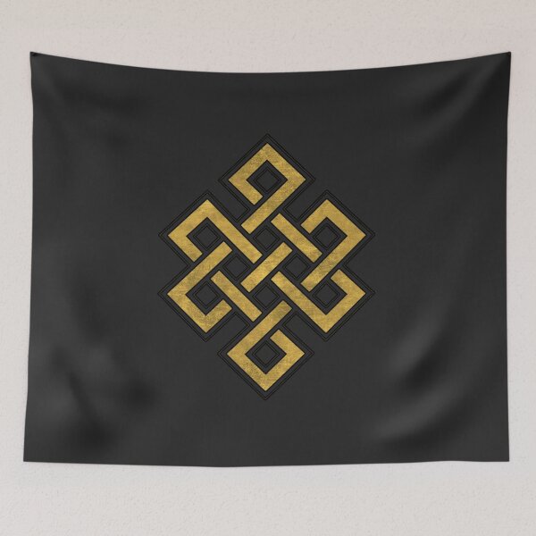 Item preview, Golden infinite knot symbol - spiritual eastern symbol endless knot gold  designed and sold by baligaia.