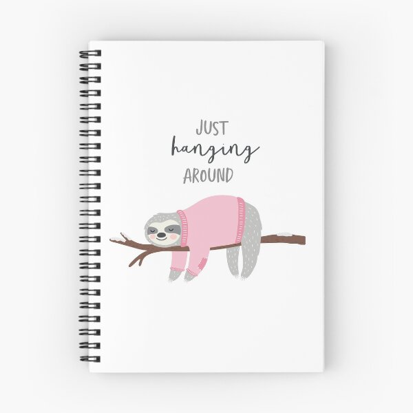 Item preview, just hanging around fun cute pink sloth designed and sold by Stacycooke.