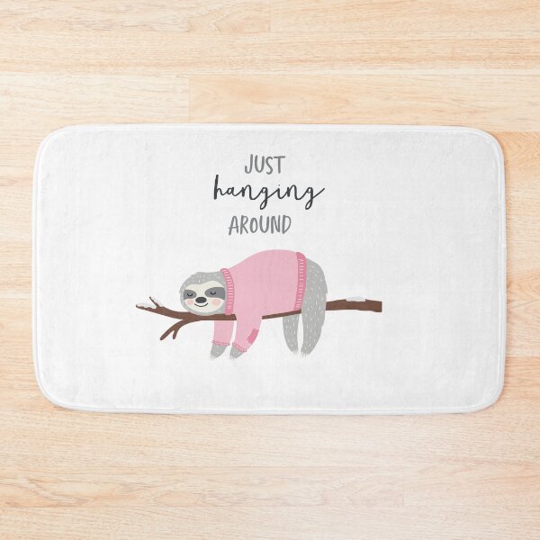 Item preview, just hanging around fun cute pink sloth designed and sold by Stacycooke.
