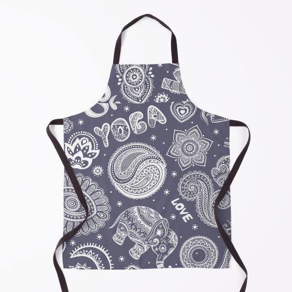 Item preview, Yoga symbols line art pattern beyond gangster yoga life doodle art blueish grey and white designed and sold by baligaia.